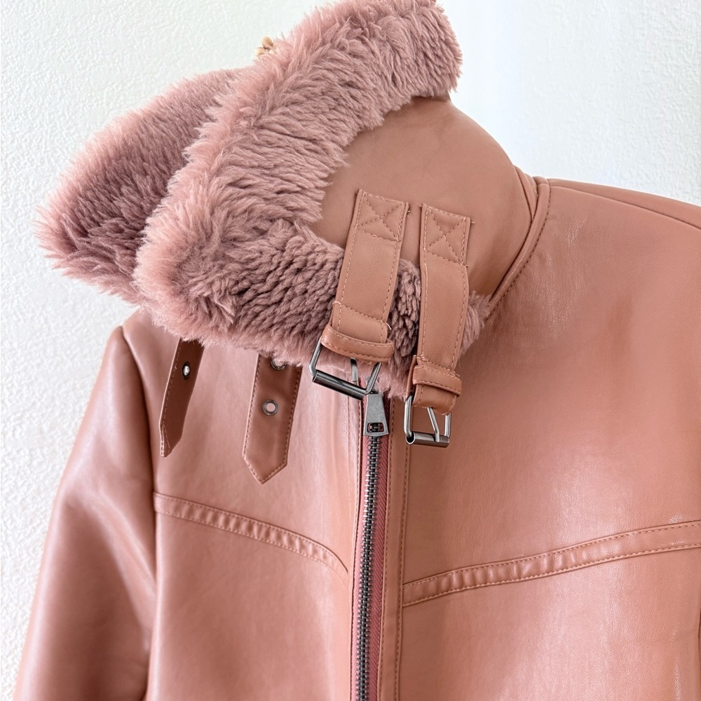 Bagatelle Faux Leather Cognac Jacket - Picture 4 of 7